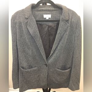 LOFT Women's Gray Herringbone Blazer